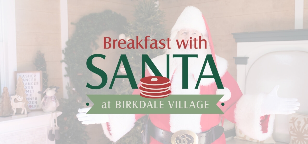 Santa in his house and Breakfast with Santa logo